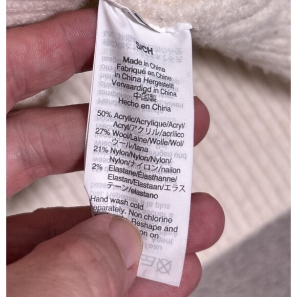 Madewell‎ Mercer Turtleneck Sweater In Coziest Yarn Ivory Oversized Boxy Size S - Picture 9 of 13